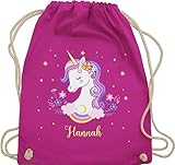 Turnbeutel Rucksack - Einhorn Unicorn - Unisize - Fuchsia - beutel...