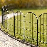 Thealyn Dekoratives Gartenzaun 61cm H x 33cm B 25 P, Metallzaun ohne Graben...