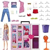 Barbie-Kleiderschrank mit Barbie-Kleidung und Accessoires, mit Klapptüren...