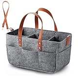 Anhow 16L Filztasche Einkaufstasche mit Fächern, Filztasche Einkaufskorb...