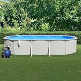 Gecheer Pool mit Sandfilterpumpe Stahlwandpool Pool-Set Pool Komplett-Set...