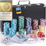 Profi Pokerkoffer Pokerset inkl. 300-500 schwerer 12g Metallkern...