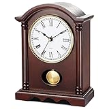 AYRELY Klassische Kaminuhr – Elegante Tischuhr im Holzdesign mit...