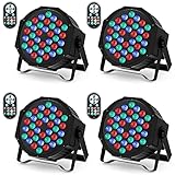 U`King 4er Pack LED Par Strahler 36 LED Bühnenlicht Partylicht RGB DMX512...