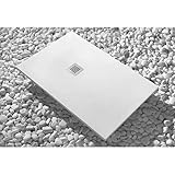 Duschwanne 95 x 95 cm, dünn, Höhe 3 cm, weiß, aus Marmorharz und...