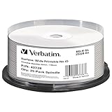 Verbatim BD-R Single Layer Blu-ray Rohlinge 25 GB, Blu-ray-Disc mit...