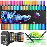 MELARQT Pinselstift-Set, 60 Farben, Dual-Tip-, Aquarell mit 8 Malvorlagen...