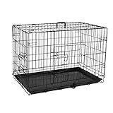 Hundekäfig 60 x 43 x 48 cm klappbar Transportkäfig mit 2 Türen Metall...
