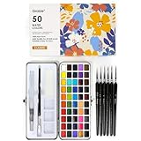 Grabie Aquarellfarben-Set, ideal zum Malen, 50 Farben, Detail-Pinsel im...