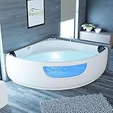 Tronitechnik® Eckbadewanne mit Whirlpool 150x150cm mit Sitz Acrylwanne...