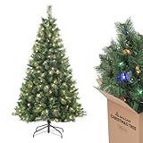 SALCAR Künstlicher Weihnachtsbaum 180 cm mit Beleuchtung, Warm und RGB LED...