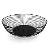 HEYNNA® „Pure“ große Obstschale aus Edelstahl in schwarz matt/Metall...