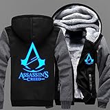 Herren Zip Up Hoodies Assassin Creed Winter Fleece Jacken Jugend Langarm...