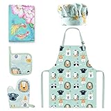 Pipoobear Kinderschürze Backset Kinder für 3-6 Jahren, 4 Backset...