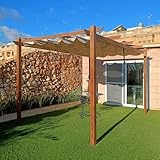 PURPLE LEAF Pergola 300 x 400 cm Holzoptik, Garten Pavillon aus Aluminium...