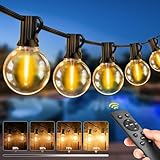 LED Lichterkette Außen Strom mit Fernbedienung, 20M - 65FT G40 Glühbirnen...