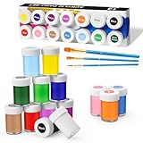 ARTKUNST Acrylfarben-Set, 14 x 20 ml + 3 Pinsel, Acrylfarben Set,...