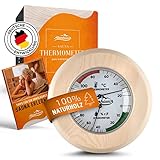 ALPENHAUCH Sauna Thermometer Hygrometer Holz [2in1 Funktion] - Besonders...