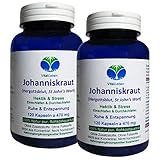 JOHANNISKRAUT 240 (2x120) Kapseln St John`s Wort (Hypericin) - Nerven...