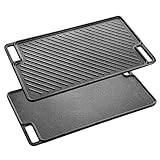 Velaze Grillplatte Gusseisen, Grillpfanne Doppelseitig Verwendbar,...