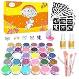 VillTake Glitzer Tattoo Set Kinder, Glitzertattoos für Mädchen, 30...