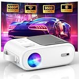 Mini Beamer, XIWBSY 9500 Lumen Bluetooth Beamer 1080P Unterstützt, 5G WiFi...