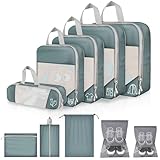 vonsera Koffer Organizer, 10-teiliges Packing Cubes Kompression mit...