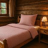 texpot Landhaus Bettwäsche Garnitur Baumwolle 2-teilig 135 x 200 cm + 80 x...