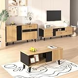 Crlnaup Wohnzimmermöbel Set 3-teilig – Couchtisch, TV-Schrank &...