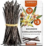 3 Stück Vanilleschoten XL 15-18cm | Bourbon Vanille Schoten aus Madagaskar...
