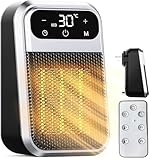 ZUSKYZU Steckdosen Heizlüfter mit Fernbedienung,Mini Keramik Heizlüfter...