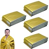 RLXMARTD 4 Pakete Rettungsdecke Gold/Silber 210x160cm Rettungsfolie...