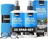 PRINOX 2x Brillenreiniger Set 250ml mit Mikrofaser Brillenputztuch -...