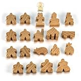 Waldfelsen® Spielfiguren passend für Carcassonne - 8 Meeple und 11...