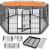 TRESKO® Welpenlaufstall 80 cm hoch inkl. 8X Erdanker | Welpenauslauf...