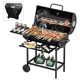 TEENO Großer Holzkohlegrill XXL, Thermometer, Ascheschublade,...