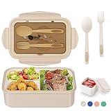 LUZOON Lunchbox, Bento Box Brotdose Erwachsene 1400ml mit 3 FäChern für...