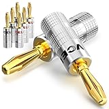 VCELINK Bananenstecker Lautsprecher 24K Vergoldet, 0,75mm - 4mm, (4 Paar /...