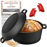 NZQXJXZ Gusseisen Topf Dutch Oven für Brotbacken, 26cm Brotbackform...