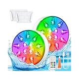 U UZOPI Poolbeleuchtung Unterwasser, Wiederaufladbar Pool Lichter...