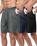 BOOJO 3er Pack Sporthose Herren Kurz Hosen mit Taschen Sport Shorts Schnell...