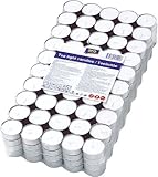 aro Teelichter/Kerze, weiß, ohne Duft, 200 Stück, 4 Stunden Brenndauer,...
