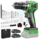 Ginour 21V Bürstenlos Akku Schlagbohrschrauber Set, 50 Nm, 2x2Ah Akku,...