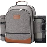 HappyPicnic Isolierter Picknickrucksack für 4 Personen mit komplettem...