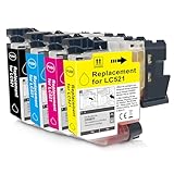 Yongairuink LC521 Tinte für LC-521 LC 521 Druckerpatronen für BRO...