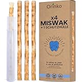 ORINKO® Miswak Siwak Zahnbürste x4 mit Etui - Natürliche Zahnpflege mit...