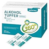 Winner Medical 200 Stück 75% Ethanol Alkoholtupfer,4-lagige quadratische...