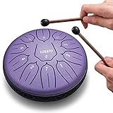 LEKATO Zungentrommel 6 Zoll, Tongue Drum mit 11 Tönen, D-Dur, Legierter...