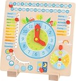 goki 58398 - Jahresuhr - aus Holz - Kinder Lernen spielerisch Kalender,...
