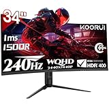 KOORUI 34-Zoll-Gaming-Monitor,240Hz PC Bildschirm,Curved 1500R,Adaptive...